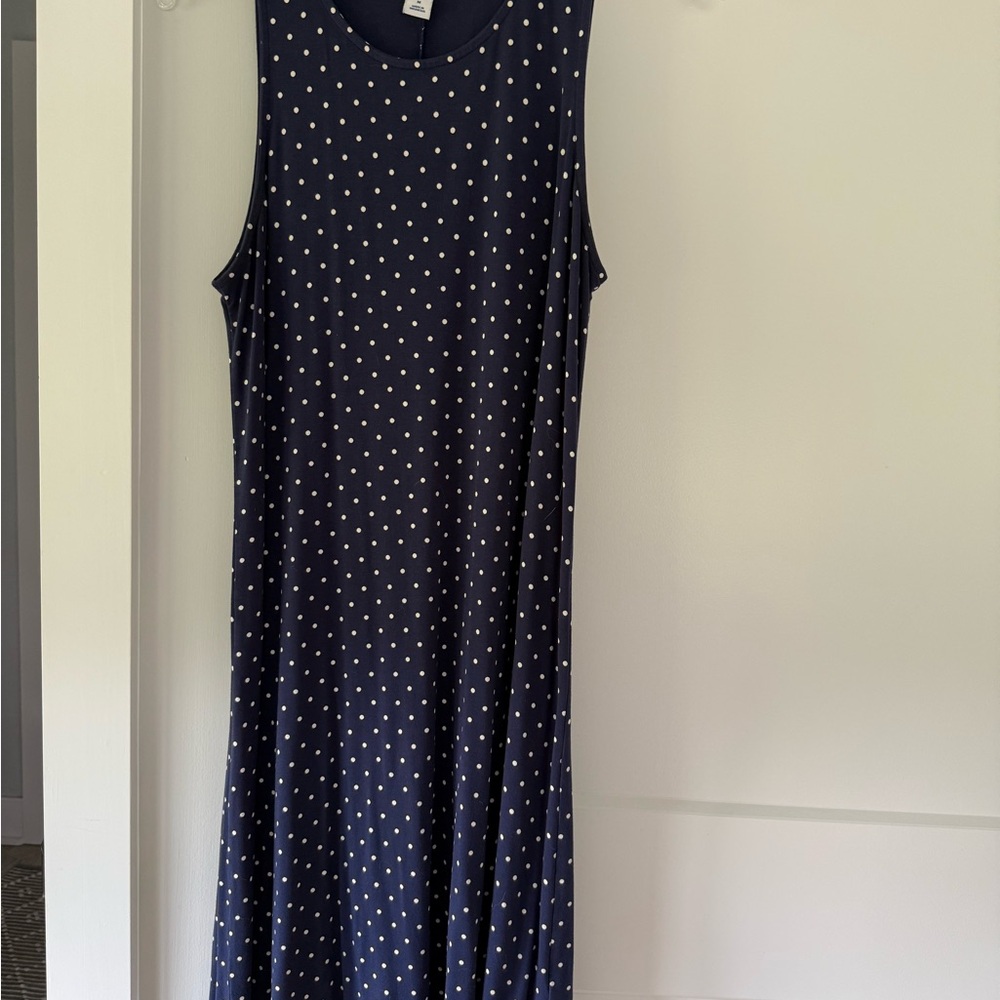 Old Navy Blue and White polka dot Sleeveless Sundress- size M